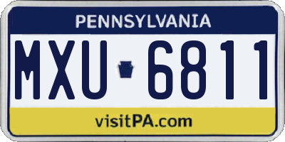 PA license plate MXU6811