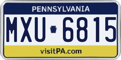 PA license plate MXU6815