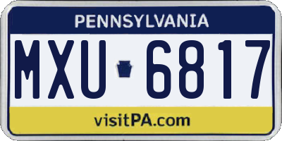 PA license plate MXU6817