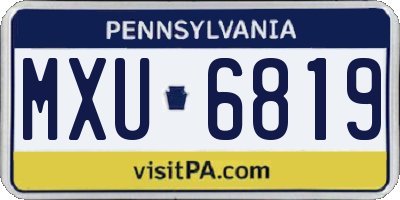 PA license plate MXU6819