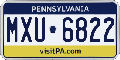 PA license plate MXU6822