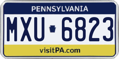 PA license plate MXU6823
