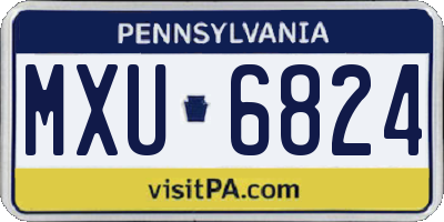 PA license plate MXU6824