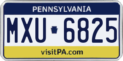PA license plate MXU6825
