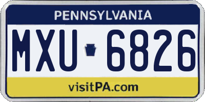 PA license plate MXU6826