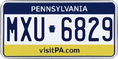 PA license plate MXU6829