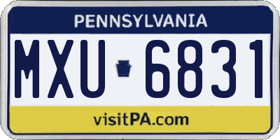PA license plate MXU6831
