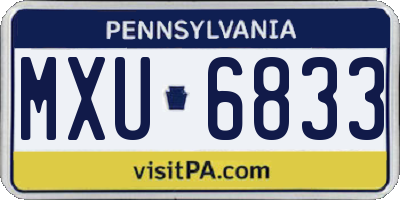 PA license plate MXU6833