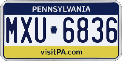PA license plate MXU6836