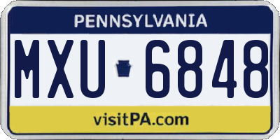 PA license plate MXU6848