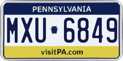 PA license plate MXU6849