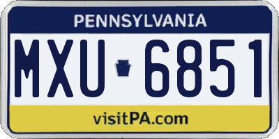 PA license plate MXU6851