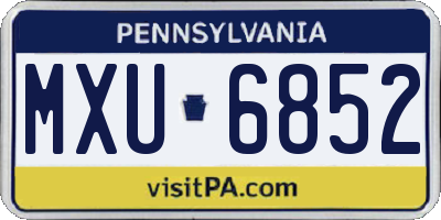 PA license plate MXU6852
