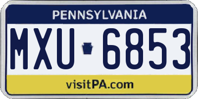 PA license plate MXU6853