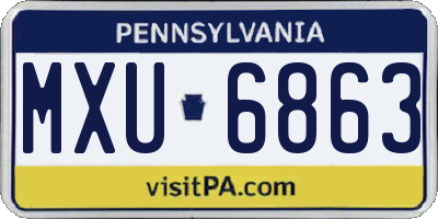 PA license plate MXU6863