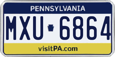 PA license plate MXU6864