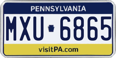 PA license plate MXU6865