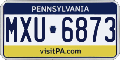 PA license plate MXU6873