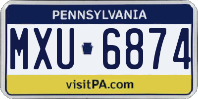 PA license plate MXU6874