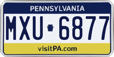 PA license plate MXU6877