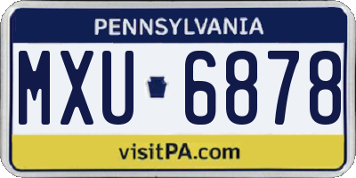 PA license plate MXU6878