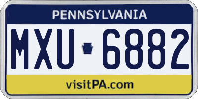 PA license plate MXU6882