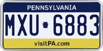 PA license plate MXU6883
