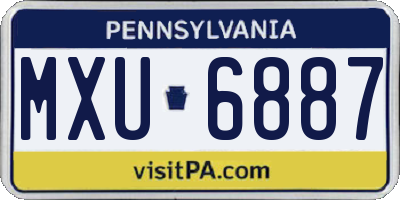 PA license plate MXU6887