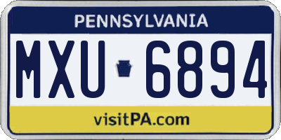 PA license plate MXU6894