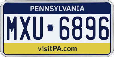 PA license plate MXU6896