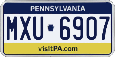 PA license plate MXU6907