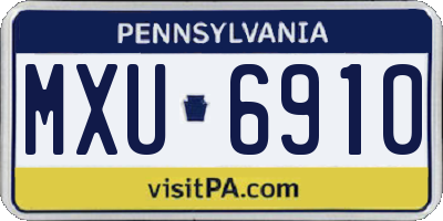 PA license plate MXU6910