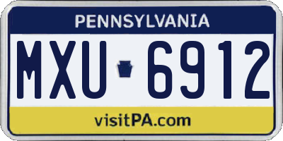 PA license plate MXU6912