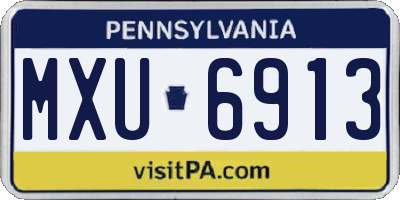 PA license plate MXU6913