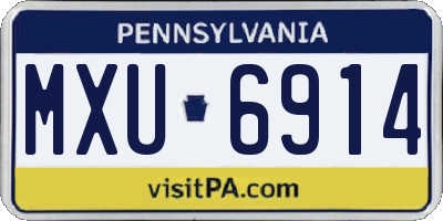 PA license plate MXU6914