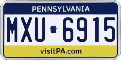 PA license plate MXU6915