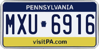 PA license plate MXU6916