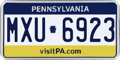 PA license plate MXU6923
