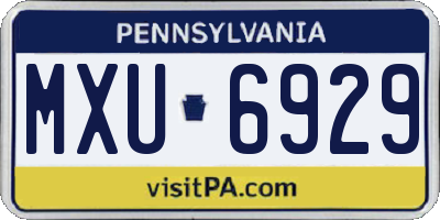 PA license plate MXU6929
