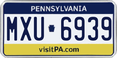 PA license plate MXU6939