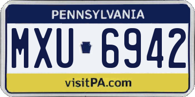 PA license plate MXU6942
