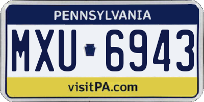 PA license plate MXU6943