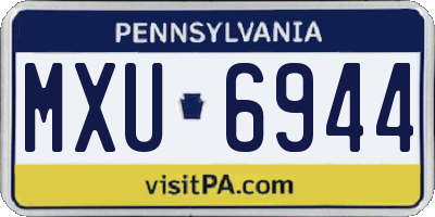 PA license plate MXU6944