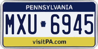 PA license plate MXU6945