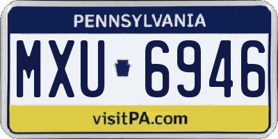 PA license plate MXU6946