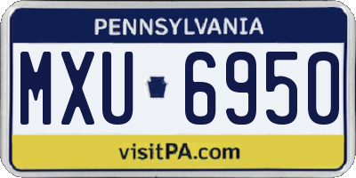 PA license plate MXU6950