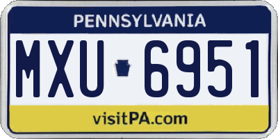 PA license plate MXU6951