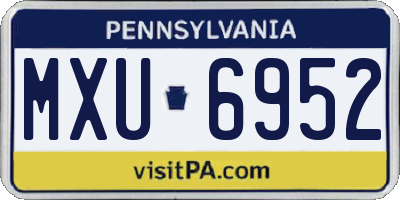 PA license plate MXU6952