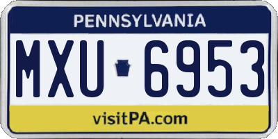PA license plate MXU6953