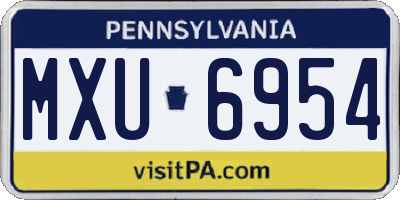 PA license plate MXU6954